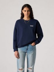 Levi's Sweter w kolorze granatowym rozmiar: XS. Niebieskie swetry Levi's, s, bez wzorów, z bawełny, bez ramiączek. Za 100.04 zł.