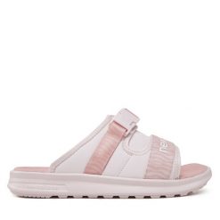 Klapki New Balance. Czerwone klapki New Balance, bez wzorów, bez obcasa, bez zapięcia. Za 229.99 zł.