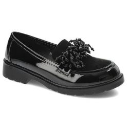 Czarne Półbuty S.Barski Eleganckie Mokasyny Damskie. Czarne mokasyny S.BARSKI, z aplikacjami, z gumy. Za 143.99 zł.