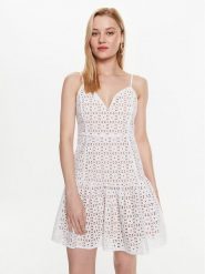 MICHAEL Michael Kors Sukienka codzienna MS381N18BK Biały Regular Fit. Białe sukienki MICHAEL Michael Kors, na co dzień, bez wzorów, z bawełny, bez kołnierzyka, bez ramiączek, proste. Za 1,259.00 zł.