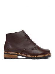 Rieker Trzewiki CEO-Z9310-25 Brązowy. Brązowe botki Rieker, bez wzorów, ze skóry, bez obcasa, na płaskiej podeszwie, bez zapięcia. Za 339.99 zł.