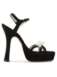 Custommade Sandały Arlina Pearl Bow 999621047 Czarny. Czarne sandały Custommade, bez wzorów, ze skóry, bez obcasa, na słupku, bez zapięcia. Za 979.99 zł.