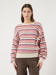 YAS Sweter "Boogie" w kolorze kremowym ze wzorem rozmiar: M. Białe swetry YAS, m, bez wzorów, z bawełny, bez ramiączek. Za 214.95 zł.