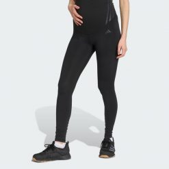 Legginsy Optime Essentials Full-Length (Maternity). Czarne legginsy adidas, bez wzorów, z materiału. Za 219.00 zł.