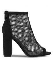 JENNY Botki Arina LS4937-80 Czarny. Czarne botki Jenny, bez wzorów, z materiału, bez obcasa, na słupku, bez zapięcia. Za 129.99 zł.