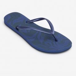 Japonki damskie Olaian 500 Flowy. Niebieskie japonki OLAIAN, bez wzorów, sportowe. Za 54.99 zł.