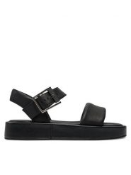 Clarks Sandały Alda Strap 26176257 Czarny. Czarne sandały Clarks, bez wzorów, ze skóry, bez obcasa, na płaskiej podeszwie, bez zapięcia. Za 449.99 zł.