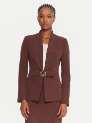 Rinascimento Marynarka CFC0126208003 Brązowy Slim Fit. Brązowe marynarki i żakiety Rinascimento, s, bez wzorów, z syntetyku, bez ramiączek. Za 709.99 zł.