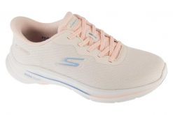 Buty sportowe Sneakersy damskie, Slip-Ins: GO Walk 8 - Nadia. Brązowe buty treningowe Skechers, bez wzorów, z materiału, przed kostkę, bez zapięcia, trekkingowe. Za 449.99 zł.