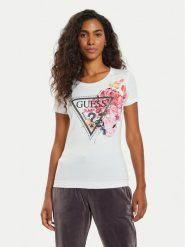 Guess T-Shirt W4BI23 J1314 Biały Regular Fit. Białe t-shirty Guess, xs, z aplikacjami, z bawełny, bez kołnierzyka, bez ramiączek. Za 119.99 zł.