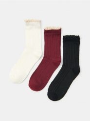 Skarpetki z falbaną 3 pack - wielobarwny. Skarpetki Sinsay, bez wzorów. Za 15.99 zł.