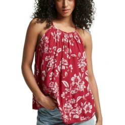 Bluzka sportowa damska SuperDry Vintage Beach Cami Top. Czerwone topy sportowe Superdry, s, bez wzorów, z wiskozy. W wyprzedaży za 99.15 zł.