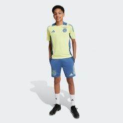 Szorty Ajax Amsterdam Tiro 24 Competition Training Kids. Niebieskie szorty adidas, bez wzorów, z materiału, sportowe. W wyprzedaży za 143.20 zł.