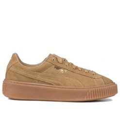 Buty damskie sportowe Puma SUEDE PLATFORM. Brązowe buty sportowe lifestyle Puma, bez wzorów, sportowe, bez zapięcia, puma suede. Za 149.00 zł.