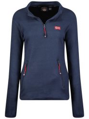 Geographical Norway Bluza polarowa "Ulyssia" w kolorze granatowym rozmiar: XL. Niebieskie bluzy bez kaptura Geographical Norway, xl, bez wzorów, z polaru, bez kaptura. Za 83.42 zł.