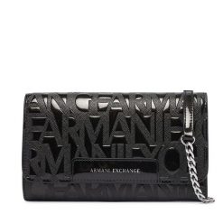 Torebka Armani Exchange. Czarne kopertówki Armani Exchange, bez wzorów, wizytowe, bez dodatków. Za 454.99 zł.