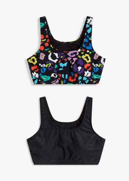 Biustonosz bikini o fasonie bustier (2 szt.). Czarne bikini bonprix, bez wzorów, eleganckie. Za 95.98 zł.