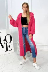 Sweter z dodatkiem moheru w stójkę fuksja. Czerwone swetry KESI, l, bez wzorów, z moheru, eleganckie, plus size, bez ramiączek. Za 278.10 zł.