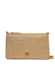 PINKO Torebka Flat Horizontal Mini PE 25 PCPL 104277 A2CE Złoty. Żółte listonoszki Pinko, bez wzorów, z tworzywa sztucznego, bez dodatków. Za 709.99 zł.