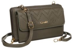 Portfel listonoszka 2w1 Cavaldi M-13-7997 Gray szary. Szare portfele 4U Cavaldi, z aplikacjami, ze skóry ekologicznej. Za 59.99 zł.
