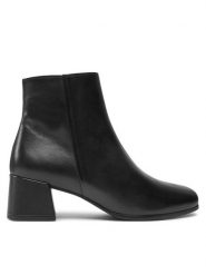 HÖGL Botki 8-104103-0100 Czarny. Czarne botki Högl, bez wzorów, ze skóry, bez obcasa, na słupku, bez zapięcia. Za 659.99 zł.