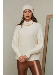 Joséfine Sweter "Karcag" w kolorze kremowym rozmiar: XL. Brązowe swetry Joséfine, xl, bez wzorów, z kaszmiru, bez ramiączek. Za 180.49 zł.