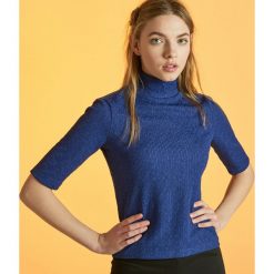 Prążkowany golf z rękawami 3/4 - Granatowy. Swetry Cropp. W wyprzedaży za 14.99 zł.