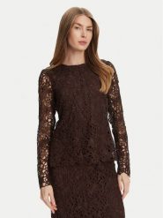 Bruuns Bazaar Bluzka Sago Wini BBW4516 Brązowy Slim Fit. Brązowe bluzki Bruuns Bazaar, bez wzorów, z syntetyku, bez kołnierzyka, bez ramiączek. Za 439.99 zł.