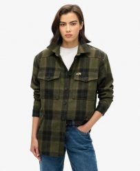 Superdry Koszula Overshirt z podszyciem Borg — Roderick Check Olive. Zielone koszule Superdry, bez wzorów, z materiału, klasyczne, bez kołnierzyka, bez ramiączek. Za 430.25 zł.