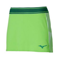 Damskie spódnico-spodenki Mizuno Flex. Zielone szorty sportowe Mizuno, bez wzorów, z materiału, na fitness i siłownię. Za 190.00 zł.
