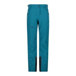 Spodnie damskie narciarskie CMP 34W2046. Zielone spodnie materiałowe CMP, bez wzorów, sportowe. Za 639.99 zł.
