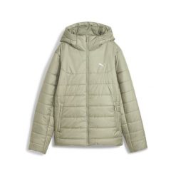 Damska kurtka wyścielana Essentials z kapturem PUMA. Zielone kurtki do biegania Puma, bez wzorów, z kapturem, do biegania. Za 399.00 zł.