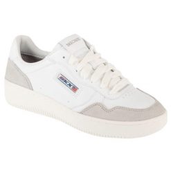 Buty sportowe Sneakersy damskie, Sport Court 2.0 - On The Block. Białe buty sportowe lifestyle Skechers, bez wzorów, bez zapięcia, trekkingowe, skechers sport. Za 299.99 zł.