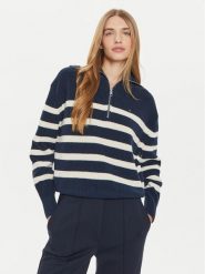 Tommy Hilfiger Sweter WW0WW42141 Granatowy Relaxed Fit. Niebieskie swetry Tommy Hilfiger, xxl, bez wzorów, z bawełny, bez ramiączek. Za 419.99 zł.