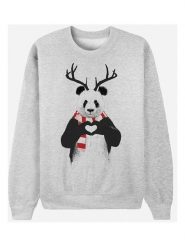 WOOOP Bluza "Xmas Panda" w kolorze szarym rozmiar: XXL. Szare bluzy Wooop, xxl, bez wzorów, z bawełny, bez ramiączek, bez kaptura. Za 100.99 zł.