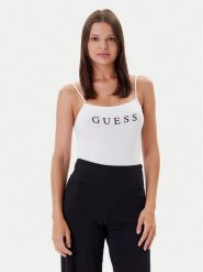 Guess Body O5RM11 KBBU1 Biały Regular Fit. Białe body i gorsety Guess, z aplikacjami, z syntetyku, bez ramiączek. Za 159.99 zł.