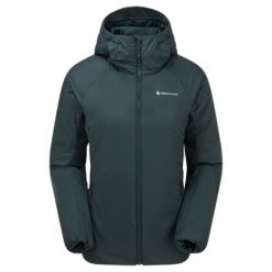 Kurtka przeciwdeszczowa z kapturem dla kobiet Montane Respond. Zielone kurtki Montane, na zimę, bez wzorów, z kapturem. Za 516.99 zł.
