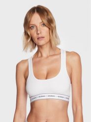 Guess Biustonosz top Carrie O97C01 KBBU1 Biały. Białe biustonosze Guess, z aplikacjami. Za 69.99 zł.