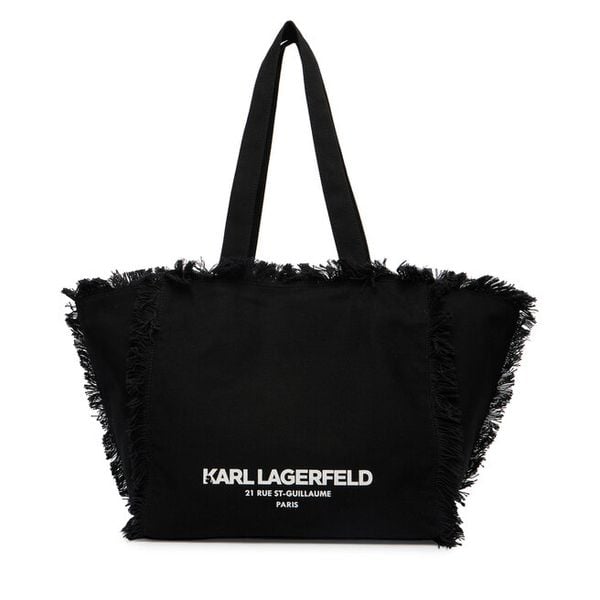 Torebka KARL LAGERFELD. Czarne shopper bag KARL LAGERFELD, bez wzorów, bez dodatków. Za 379.99 zł.