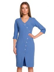 Stylove Sukienka w kolorze niebieskim rozmiar: L. Niebieskie sukienki Stylove, l, bez wzorów, bez kołnierzyka, bez ramiączek, midi. Za 120.93 zł.