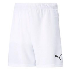 Spodenki piłkarskie dziecięce Puma teamRISE Short Jr. Białe szorty Puma, bez wzorów, sportowe. Za 52.90 zł.
