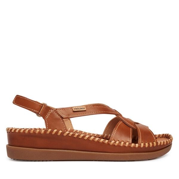 Sandały Pikolinos. Brązowe sandały Pikolinos, bez wzorów, bez obcasa, na płaskiej podeszwie, bez zapięcia. Za 559.99 zł.