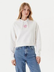 Tommy Jeans Bluza Heart DW0DW21408 Biały Relaxed Fit. Białe bluzy bez kaptura Tommy Jeans, xl, bez wzorów, z bawełny, bez kaptura. Za 389.99 zł.