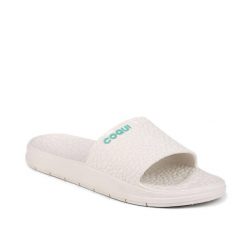 Klapki basenowe damskie Coqui Rune. Białe klapki Coqui, bez wzorów, sportowe, bez obcasa, bez zapięcia. Za 125.99 zł.