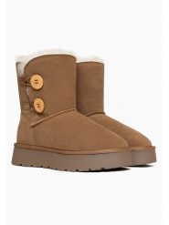Gooce Skórzane botki zimowe "Hubbard" w kolorze jasnobrązowym rozmiar: 39. Brązowe botki Gooce, bez wzorów, z wełny, bez obcasa, na platformie, bez zapięcia. Za 217.99 zł.