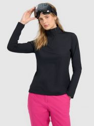 4F Bielizna termiczna ocieplana (góra) damska - czarna S. Czarna bielizna termoaktywna damska 4f, bez wzorów, z materiału, bez ramiączek, narciarskie. Za 129.99 zł.