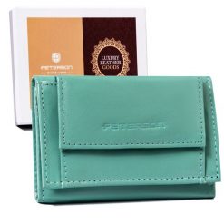 Portfel skórzany Peterson PTN RD-AL5617-MCL j. niebieski. Niebieskie portfele Peterson, bez wzorów, ze skóry. Za 51.99 zł.