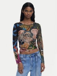 Desigual Bluzka Dragon Lacroix 25WWTK39 Kolorowy Slim Fit. Bluzki Desigual, xl, bez wzorów, z syntetyku, bez kołnierzyka, bez ramiączek. Za 229.99 zł.