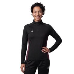 Damska bluza sportowa ze stójką Siroko Halfzip Black/Burgundy W. Czarne bluzy bez kaptura SIROKO, m, bez wzorów, z materiału, bez kaptura, do biegania. Za 252.00 zł.