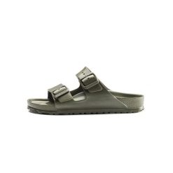 Klapki damskie Birkenstock Arizona Eva. Zielone klapki Birkenstock, bez wzorów, z materiału, sportowe, bez obcasa, bez zapięcia. Za 329.00 zł.